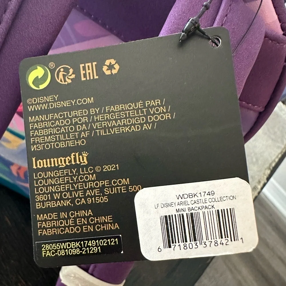 Disney Princess Ariel Loungefly Castle Collection Mini Backpack